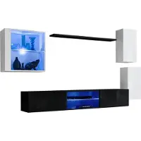 Meublorama AM-SWITCH 23-WS SW 23*5C/67KG, 5 Regale, 5 Tür(en), Weiß, Mitteldichte Faserplatte (MDF), 400 mm, 2500 mm