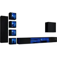 Meublorama AM-SWITCH 26-ZZ SW 26*9C/98KG, 5 Regale, 8 Tür(en), Schwarz, Mitteldichte Faserplatte (MDF), 400 mm, 3200 mm