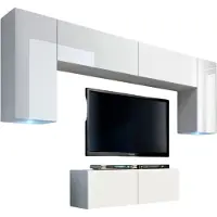 Meublorama FH-C2-2-HG-W-2-2B+2-SQUERE-RGB*7C/81KG, 2 Regale, 6 Tür(en), Weiß, Mitteldichte Faserplatte (MDF), 350 mm, 2560 mm