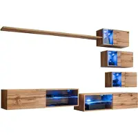 Meublorama AM-SWITCH 24-WT SW 24*10C/84KG, 3 Regale, 8 Tür(en), Braun, Mitteldichte Faserplatte (MDF), 400 mm, 2600 mm
