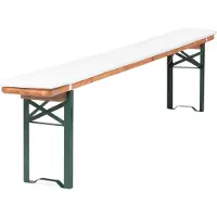 TexDeko Bierbankauflage 220x25x2cm mit Reißverschluss Weiß Premium