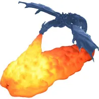 Ele eleoption (Blau) Feuerdrachen-Mondlampe, 3D-gedrucktes Nachtlicht, LED-Mond-Lavalampe mit wiederaufladbarem USB, Eisdrachenlampen, Weihnachtsdrachengeschenke für Kinder, Erwachsene, Jungen und Mädchen