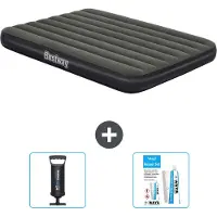 Bestway Luftmatratze - Französisches Bett - 137 x 191 x 25 cm - Grün - Im Lieferumfang enthalten Zubehör