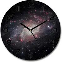 Tulup Wanduhr aus Glas 30fi Glasbild Glasuhr Gehärtetes Glas - schwarze-zeiger - Nebula