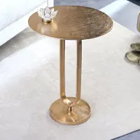 Invicta riess-ambiente Beistelltisch ELEGANCE 60cm gold Metall Aluminium Couchtisch rund