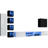 Meublorama AM-SWITCH 26-WS SW 26*9C/98KG, 5 Regale, 8 Tür(en), Weiß, Mitteldichte Faserplatte (MDF), 400 mm, 3200 mm