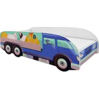 ACMA Jugendbett Kinderbett Auto-Bett Junior LKW-TrackBett Komplett-Set mit Matratze Lattenrost und Rausfallschutz 140x70, 05