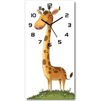 Tulup Wanduhr aus Glas – 30x60 cm - Glasbild - Glasuhr - Gehärtetes Glas -Giraffe