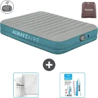Bestway Luftmatratze Alwayszair - 2-Personen -152 x 203 x 36 cm - Grau/Blau - Inklusive Zubehör
