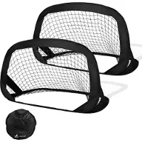VOUNOT Fußballtor für Kinder 2er Set, Klappbares Pop Up Tor 120x80x80cm