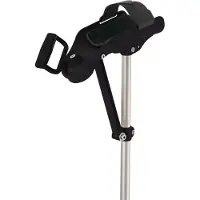 Rebotec FabaCare Arthritis Gehstütze, Krücke, Gehhilfe, 3 Haltegriffe inkl, höhenverstellbar, bis 150 kg, 100 cm - 123 cm, Schwarz
