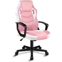 ALFORDSON Racing Schreibtischstuhl, Ergonomischer höhenverstellbarer & gepolsterter 150 kg belastbarer Bürostuhl, Drehbarer PC-Gaming-Stuhl, Rosa