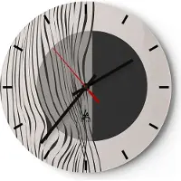 ARTTOR Wanduhr - Rund - Glasuhr - Figuren Formen Geometrie - 30x30cm - Schleichendes Uhrwerk - Lautlos - zum Aufhängen bereit - Dekoration Modern - Wanddekoration aus Glas - C3AR30x30-4964