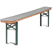 TexDeko Bierbankauflage 220x25x2cm mit Reißverschluss Grau Premium