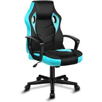 ALFORDSON Racing Schreibtischstuhl, Ergonomischer höhenverstellbarer & gepolsterter 150 kg belastbarer Bürostuhl, Drehbarer PC-Gaming-Stuhl, Cyan