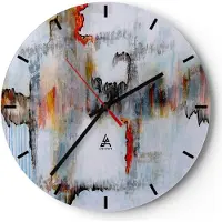 ARTTOR Wanduhr - Rund - Glasuhr - Abstraktion modern - 40x40cm - Schleichendes Uhrwerk - Lautlos - zum Aufhängen bereit - Dekoration Modern - Wanddekoration aus Glas - C3AR40x40-3676