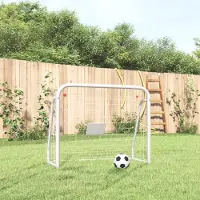 Prolenta Maison Exclusive - Fußballtor mit Netz Weiß 125x96x60 cm Stahl & Polyester