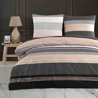 Buymax Renforce Bettwäsche 200x220 cm aus 100% Baumwolle 3 teilig mit Reissverschluss (1x Bettbezug, 2x Kopfkissenbezug 80x80 cm), Deckenbezug Set