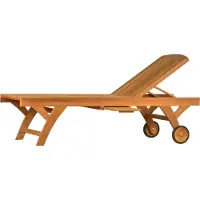Kai Wiechmann Gartenliege Teakholz Liege Brighton extra hoch als Holzliege Teak Sonnenliege mit Rädern für Garten Terrasse Balkon