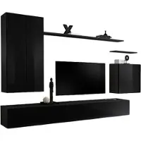 Meublorama AM-SWITCH 2-ZZ SW 2*7C/99KG, 3 Regale, 5 Tür(en), Schwarz, Mitteldichte Faserplatte (MDF), 400 mm, 2700 mm