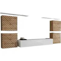 Meublorama AM-SWITCH 4-WTWL SW 4*7C/98KG, 6 Regale, 5 Tür(en), Braun, Mitteldichte Faserplatte (MDF), 400 mm, 3200 mm