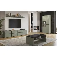 Meublorama HA-CROSS-24GWMY02+12+40+99+LED-21000002*7C/177KG, 6 Tür(en), 12 Regale, Grün, Mitteldichte Faserplatte (MDF), 4 Schublade(n), 2 Jahr(e)