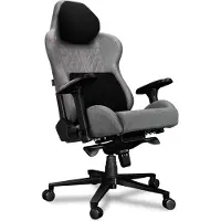 Yumisu Gaming Stuhl Bürostuhl 2050 Magnetic Höhenverstellbar bis 150kg Belastbar Rückenlehne und Sitz aus Kaltschaum CLOUD Grau ROSA Stoff