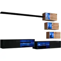Meublorama AM-SWITCH 24-SWT SW 24*10C/84KG, 3 Regale, 8 Tür(en), Schwarz, Mitteldichte Faserplatte (MDF), 400 mm, 2600 mm