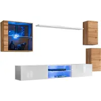 Meublorama AM-SWITCH 23-WTW SW 23*5C/67KG, 5 Regale, 5 Tür(en), Braun, Mitteldichte Faserplatte (MDF), 400 mm, 2500 mm