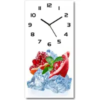 Tulup Wanduhr aus Glas – 30x60 cm - Glasbild - Glasuhr - Gehärtetes Glas -Granate