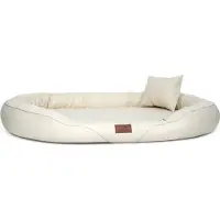 Tierlando Orthopädisches Hundebett TIFFANY Easy-Clean | Große Hunde XXL - Größe: 145x105cm | Farbe: 05 Creme