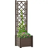 vidaXL Möbel Pflanzkübel mit Spalier 43x43x142 cm PP Mokka - Beete &57