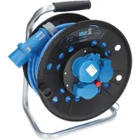 Kalle-das-Kabel Campingkabeltrommel CEE H07BQ-F 3G 2,5 mm² 230V 16A Extreme Blau IP44 25 Meter