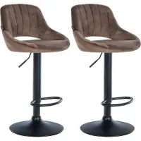 CLP 2er Set Barhocker Milet Samt B braun