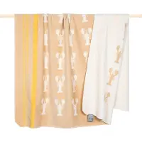 PAD Wohndecke "LOBBY" Made in Europe, Wendefunktion, gestreift, Motiv Hummer, 150x200 cm
