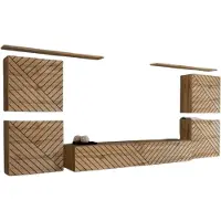 Meublorama AM-SWITCH 4-WTL SW 4*7C/98KG, 6 Regale, 5 Tür(en), Braun, Mitteldichte Faserplatte (MDF), 400 mm, 3200 mm