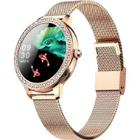 Topchances Smartwatch,Fitness Armbanduhr Voller Touchscreen Fitness Uhr IP68 Wasserdicht Fitness Tracker Sportuhr mit Schrittzähler Pulsuhren Stoppuhr(Gold)