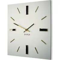 FLEXISTYLE Wanduhr 30cm Design ohne tickgeräusche ohne Ticken modern Gold quadratisch 3D Badezimmer Wohnzimmer (Weiß Gold)