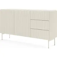 Masseno Kommode TRATTO 147 cm Sideboard mit 3 Schubladen und 2 Türen für Wohnzimmer Schlafzimmer Modern 147x39,8x81,2 cm Kaschmir / Kaschmir