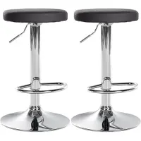 CLP 2er Set Barhocker Ponte Kunstleder chrom schwarz