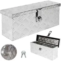 Trucky Truckbox, Deichselbox Aluminium, Anhängerbox 15 Größen, Werkzeugkiste mit Schloss und Schlüssel, stabil und wasserdicht, Boxentyp:D015 (50 x 14 x 20 cm)