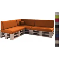 Sunnypillow 8er Palettenkissen Set mit abnehmbarem Bezug Sitzkissen + Rückenkissen Palettenauflage Palettenpolster Indoor / Outdoor | Orange |