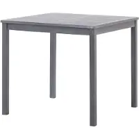 Markenlos Gartentisch Grau 80x80x74cm aus Akazienholz für Balkon, Picknick, Hinterhof und Terrasse