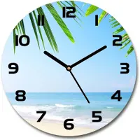 Tulup Wanduhr aus Glas 30fi Glasbild Glasuhr Gehärtetes Glas - schwarze-zeiger - Tropical beach
