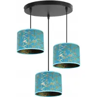 Light11 HOME Kronleuchter Pendelleuchte mit goldenem Muster – Moderne Hängelampe mit Lampenschirm, Deckenlampe für Wohnzimmer und Esszimmer