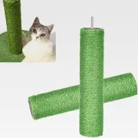 Markenlos 2 Stück Katze Kratzbaum Ersatz, 30 x 7 cm Sisalseil für Kratzbaum,Sisal Stamm Kratzsäule Kratzstamm für Katzen Scratching Post Ersatz-Kratzbaumteile, Inklusive M8 Schrauben,Grün