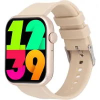 Lixada Smart Watch BT Calling Sprachsteuerung 2.0inch HD Bildschirm Musikwiedergabe Fitness Tracker Smart Watch für den täglichen Gebrauch Beige