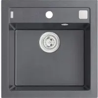 Alveus Einbecken-Küchenspüle Formic 20, 52 x 51 cm, Granital Carbon