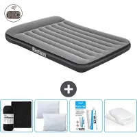 Bestway Luftmatratze - Französisches Bett - 137 x 191 x 30 cm - Grau - Inklusive Zubehör