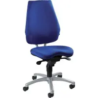 Topstar Bürodrehstuhl ALUSTAR Basic ohne Armlehnen - blau Sicherheitsdoppelrollen für al.